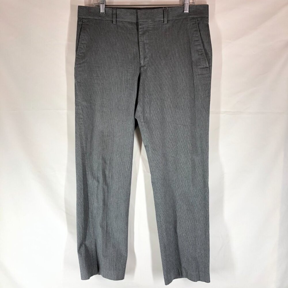Express Gray Pin Striped Dress Pants Size 34 X 32